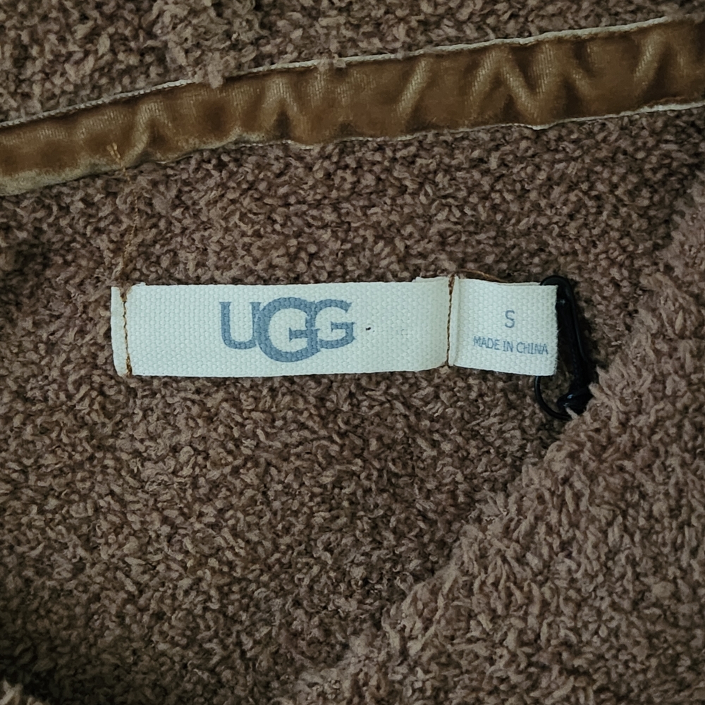UGG Brown V-Neck Women's Sweater with Hood - Picture 6 of 10